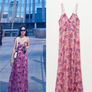 Mango Printed strap dress